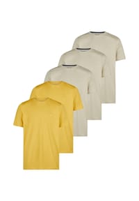 redmond - T-Shirt 5er Pack Basic - Beige