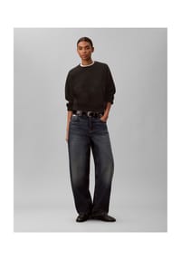 Calvin Klein Jeans - Sweatshirt, Stickerei, für Damen - UB1 BLACK