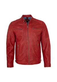MADDOX - Herren Lederjacke Lammnappa oxblood rot - oxblood