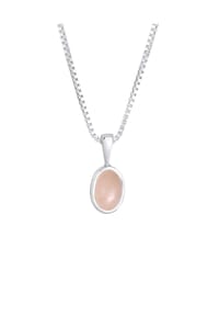 elli. PREMIUM - Halskette Basic Rosa Quarz Edelstein 925 Sterling Silber - Gold