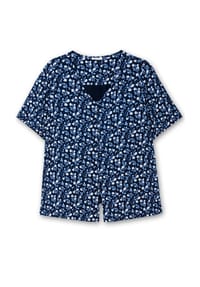 sheego - Shirt - tiefblau-gemustert