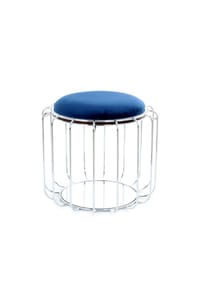 Kayoom - Sitzkissen - Pouf Comfortable 110 Dunkelblau - silber – Eiche - dunkelblau - silber