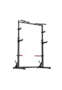 HOME FITNESS CODE - Verstellbares Squat Rack Kraftstation mit Klimmzugstange & Hantelablage, Home Gym - schwarz