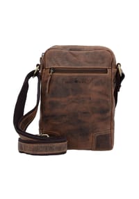 GREEN BURRY Vintage - Vintage Umhängetasche Leder 20 cm - brown
