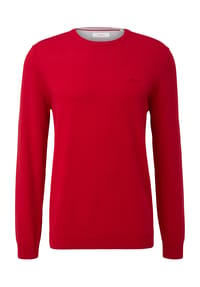 s.Oliver - Strickpullover, Rundhals-Ausschnitt, Logo-Stickerei, für Herren - BLACK/GREY