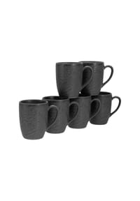 CreaTable Schiefer black, Kaffeebecher 6-tlg - Schiefer - Schwarz