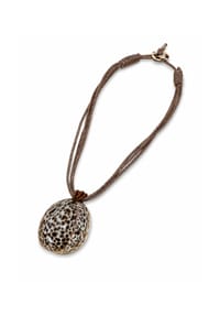 collezione alessandro® - Kurze Kette Cowrie echte XL-Muschel - braun