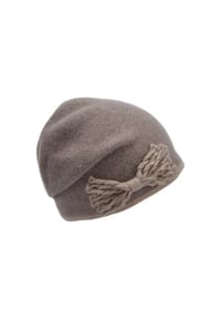 SEEBERGER - Wollmütze, Schleife, für Damen - 2425 BURG/ROSEWOOD