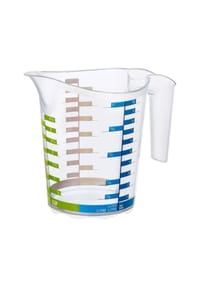 rotho Messbecher "DOMINO", 1 l, Küchenhelfer, Messgerät - DOMINO - transparent