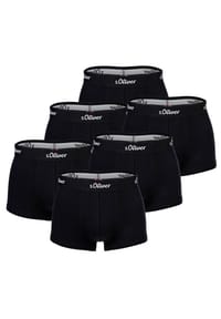 s.Oliver - Herren Boxershorts, 6er Pack - Trunks, Hipsters, Baumwoll-Stretch - Blau