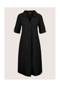 MADELEINE - Kleid mit Krempelärmeln in 3/4-Länge - schwarz