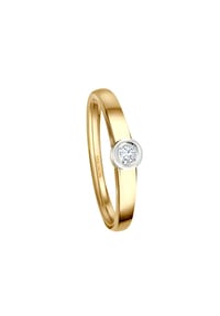 MONCARA - Damen Ring, 375er Gold, 1 Diamant ca. 0,04 Karat - Gelbgold