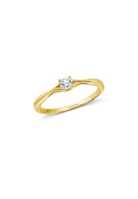 MONCARA - Damen Ring, 585er Gold, 1 Diamant ca. 0,20 Karat - Gelbgold