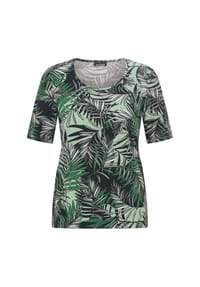GOLDNER - Viskoseshirt mit Palmenprint - dunkelgrün / gemustert