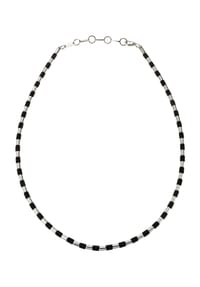 MANGUUN - Herren Collier, Edelstahl/Kunstleder - schwarz/silber
