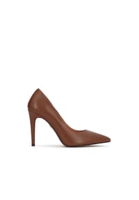 kazar - Pumps aus braunem Leder auf hohem Stilettoabsatz mit spitzer Nase - Braun