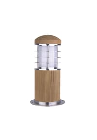 Licht-Erlebnisse - Außenleuchte, Holzoptik, modern, wetterfest, Garten, Terrasse, Edelstahl - Natur