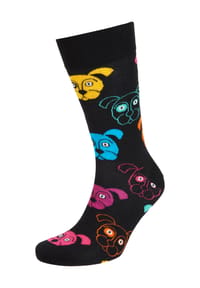 HAPPY SOCKS - Socken, Hunde-Motiv, mittelhoch - 9000 BLACK