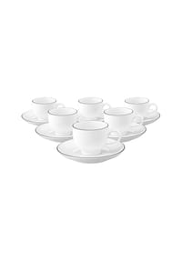 Seltmann Weiden Espressotassen mit Untertassen Lido Black Line 90 ml 6er Set weiß - LIDO BLACK LINE - weiß