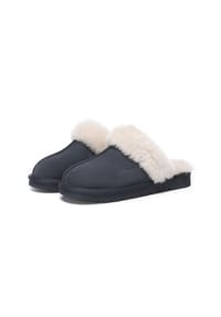 EVERAU® - Damen Leder Hausschuhe Raven - CARIBOU