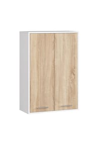 Akord - Fin Badezimmer-Hängeschrank W64 mit 2 Türen und 4 Einlegeböden - artisan-eiche