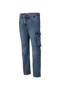 HERO BY JOHN MEDOOX® - CALGARY DENIM BASIC WORKWEAR Herren Arbeits-Cargojeans lang - indigo wash