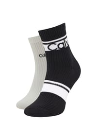 Calvin Klein - Socken, elastisch, 2 Paar, für Damen - 004 BLACK