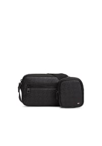 TOMMY HILFIGER TH EMBOSSED FLAG - Umhängetasche, Reißverschluss - BLACK