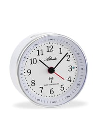 Atlanta by PARAGON - Funkwecker ohne Ticken mit Licht, Snooze & Crescendo - 1868/0 (Weiß) - Weiß