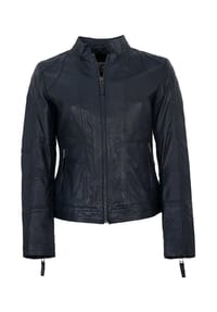 7eleven - Damen Lederjacke Lammnappa navy - navy