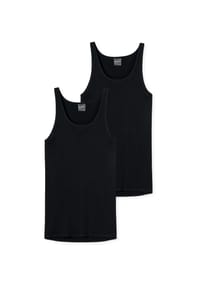 SCHIESSER - Original Classics Unterhemd, 2er-Pack, Feinripp, für Herren - 000 SCHWARZ