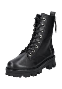 paul green - Schnürstiefeletten, Zuglasche, Leder, für Damen - 0 BLACK