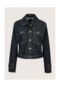 MADELEINE - Kurze Jeansjacke mit Hemdkragen - darkblue
