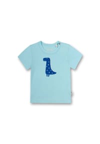 Sanetta - Jungen T-Shirt - Baby, Kurzarm, Rundhals, Druckknopf, Print - Blau