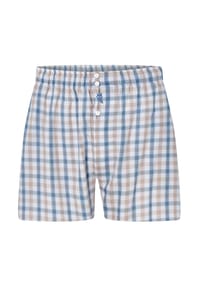El Búho NOCTURNO® - Klassische Herren-Boxershorts, Popeline-Stoff, Baumwolle, kariert - blau/beige/weiß