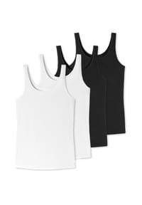 uncover by SCHIESSER - Unterhemd / Tanktop 4er Pack Cotton - Schwarz