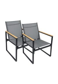 VCM. 2-tlg. Set Gartenstuhl | Loungestuhl bietet hohen Sitzkomfort| Maße ca. H. 83 x B. 54 x T. 65 cm | Gartenstühle | Gartenmöbel - VCM Volasi - Anthrazit