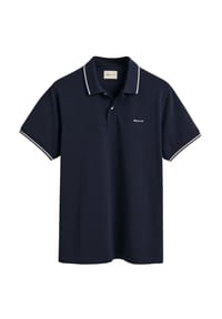GANT - Herren Poloshirt - TIPPING PIQUE RUGGER, Kurzarm, Knopfleiste, Logo, uni - Beige (Oat)