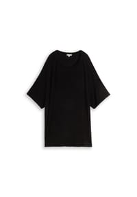TOM TAILOR plus - T-Shirt, Umschlagärmel, für Damen - 14482 DEEP BLACK