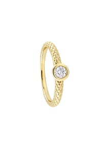 MONCARA - Damen Ring, 585er Gold, 1 Diamant ca. 0,20 ct. Karat - Gelbgold