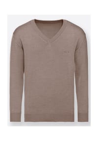 Witt - V-Pullover - grau-meliert