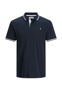 JACK & JONES - Polo Shirt Poloshirt Polohemd JJEJERSEY POLO Shortsleeve - Black