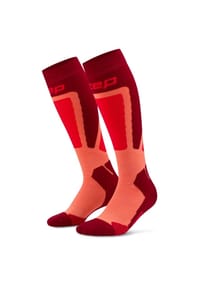 cep - Damen Ski Thermo Socken Tall 4.0 red coral - mehrfarbig