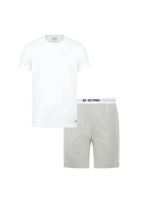 G-STAR RAW - Herren Schlafanzug, kurz - SLATE, Pyjama, Rundhals, Logo, einfarbig - Schwarz