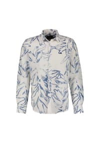LERROS - Herren Langarmhemd mit sommerlichem Alloverprint - WHITE