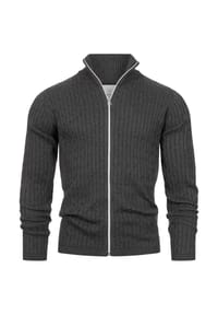 KRONSTADT - Strickjacke KSCable Zip - Black