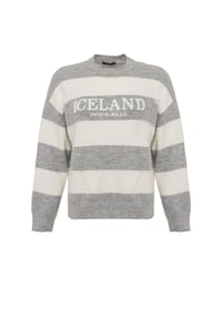 CIPO & BAXX® - Pullover WP263 Streifenmuster mit Frontprint - ECRU-ROSE