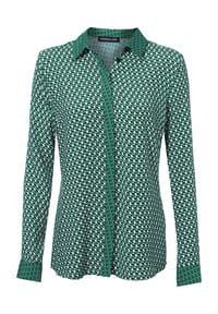 heine - Druckbluse - blau-rosé