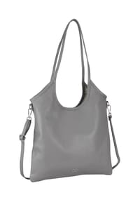 collezione alessandro® - Schultertasche Cuir aus echtem Leder, Made in Italy - grau