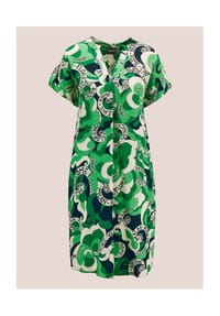 MADELEINE - Lässiges Tunikakleid mit Statement-Print - grün / marine / ecru